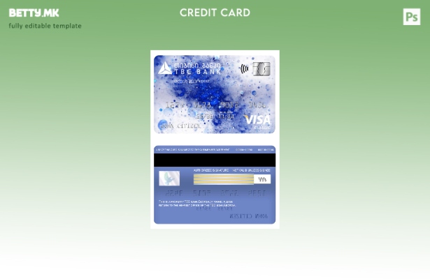 модерен стил Грузија TBC банка виза шаблон класичен картичка